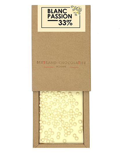 Tablette chocolat blanc passion - Bertrand Chocolatier