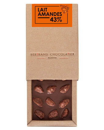 Tablette chocolat lait amandes - Bertrand Chocolatier