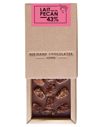Tablette chocolat lait pécan - Bertrand Chocolatier