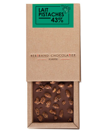 Tablette chocolat lait pistaches - Bertrand Chocolatier