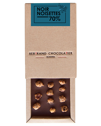 Tablette chocolat noir noisettes - Bertrand Chocolatier