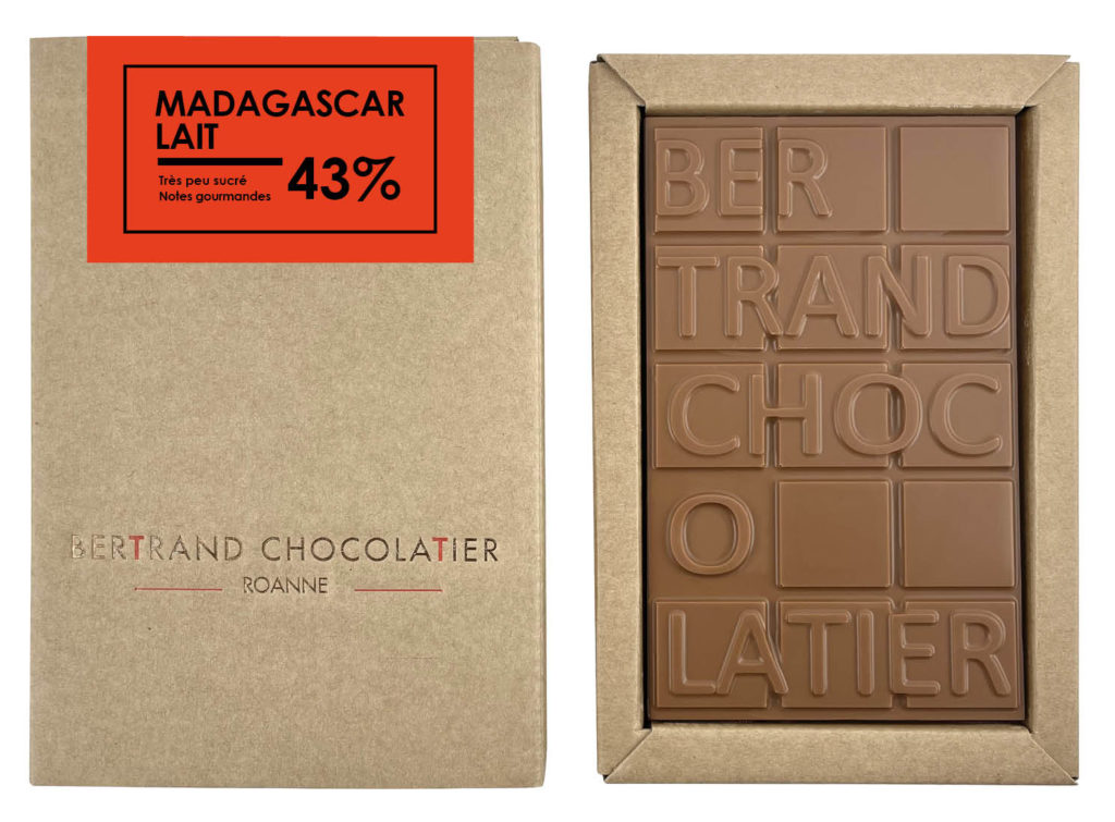 Tablette chocolat lait Madagascar - Bertrand Chocolatier