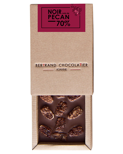 Tablette chocolat noir pécan - Bertrand Chocolatier