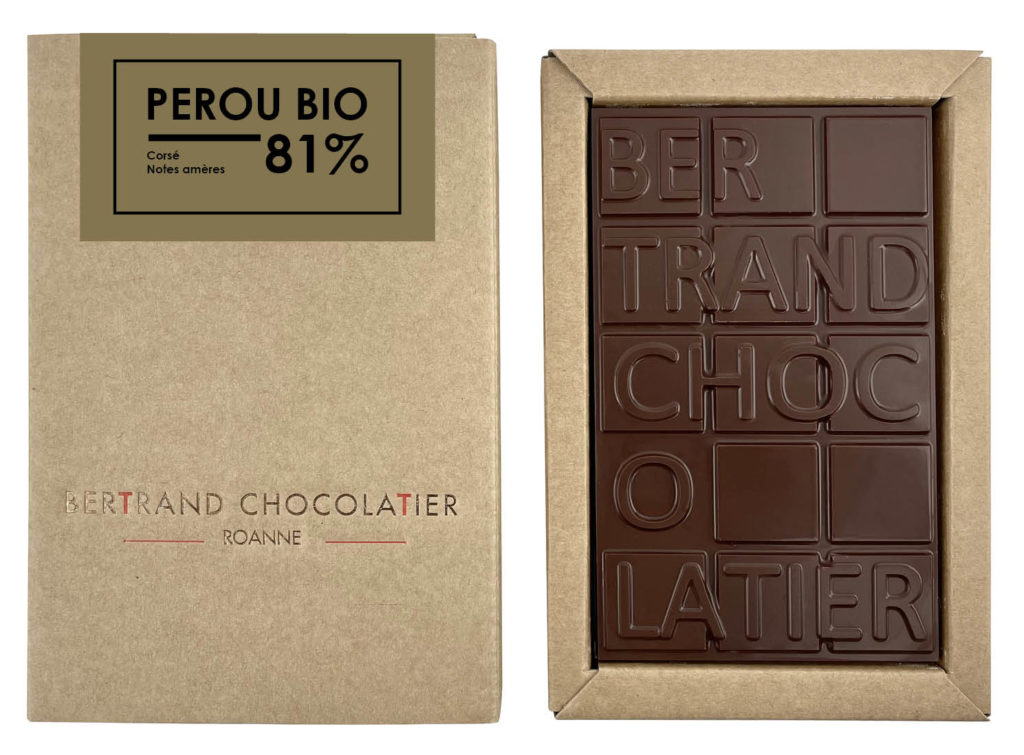 Tablette chocolat noir Pérou - Bertrand Chocolatier