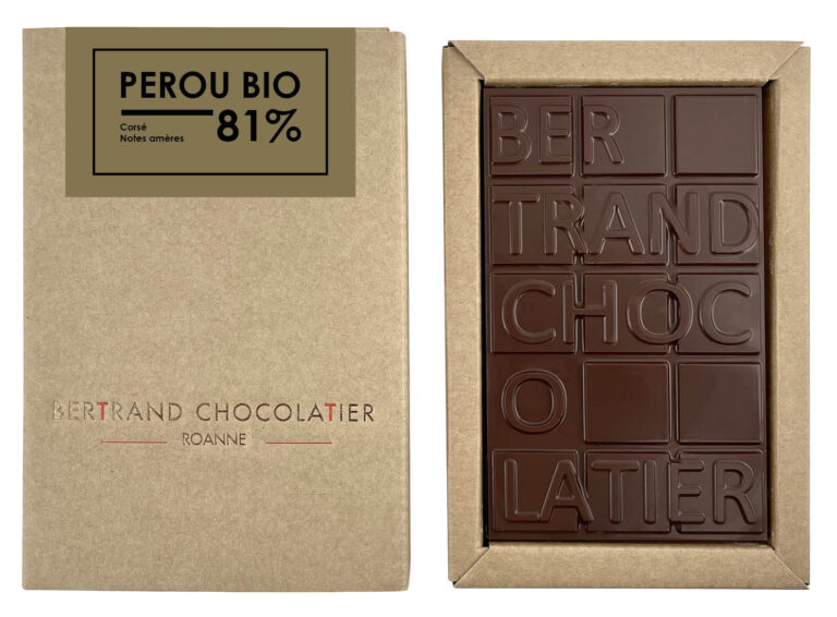 Tablette chocolat noir Pérou - Bertrand Chocolatier