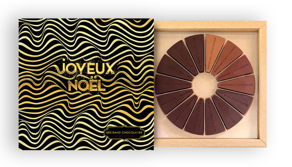 Roue de dégustation avec coffret Joyeux Noël noir