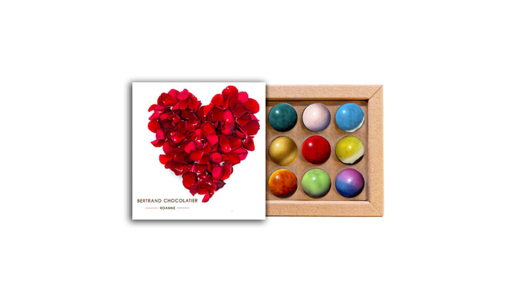 Coffret 9 dômes coeur fleur