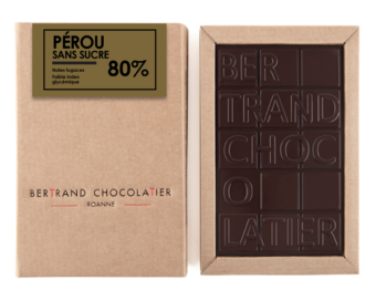 Tablette noir Pérou sans sucre 80%