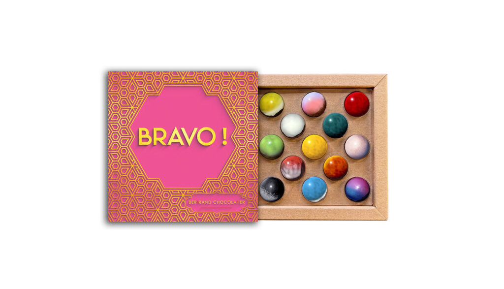 Coffret 13 dômes bravo rose