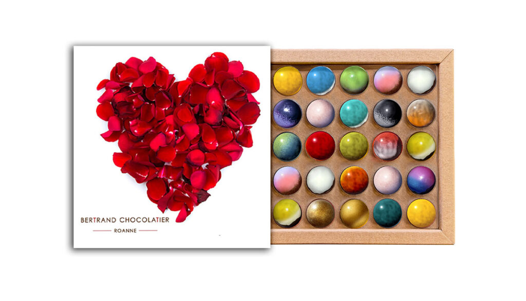 Coffret 25 dômes coeur fleur