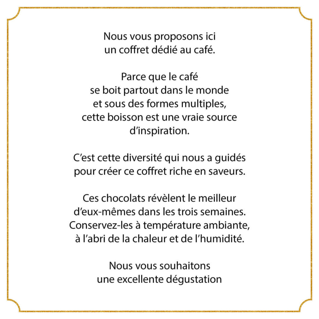 Coffret café 16 dômes composition