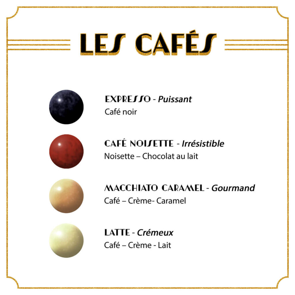 Coffret café 16 dômes composition